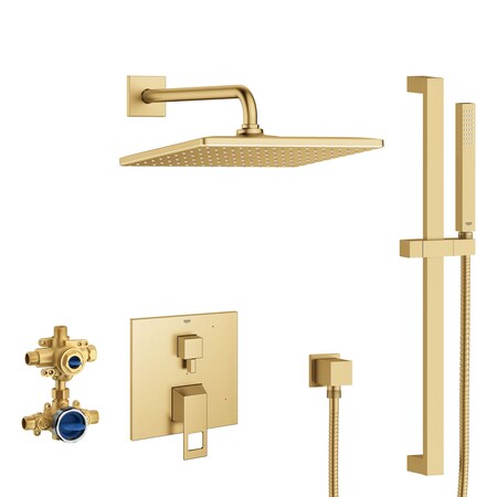 Grohe Eurocube Pressure Balance Rain Shower Set, Gold 29432GN0